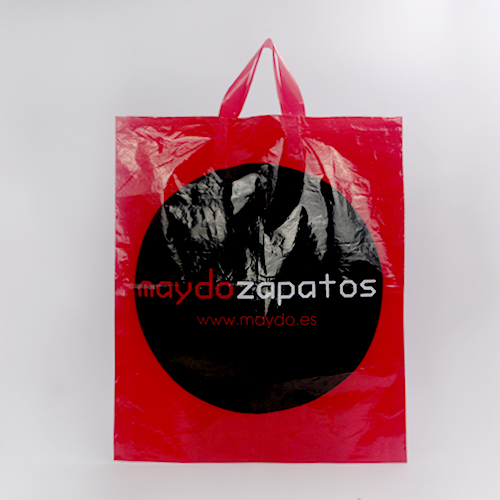 紅色pe購(gòu)物手提宣傳袋定做